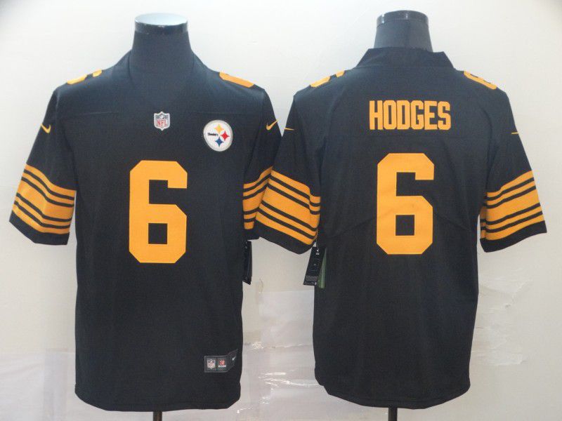 Men Pittsburgh Steelers #6 Hodges Black Nike Color Rush Limited NFL Jerseys